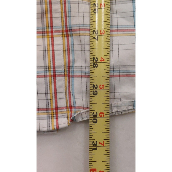 Men's‎ XL Wrangler Wrinkle Resist Plaid Pearl Snap Shirt Short Sleeve - Picture 6 of 7